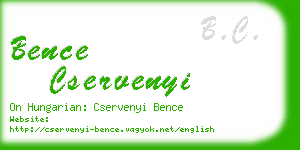 bence cservenyi business card